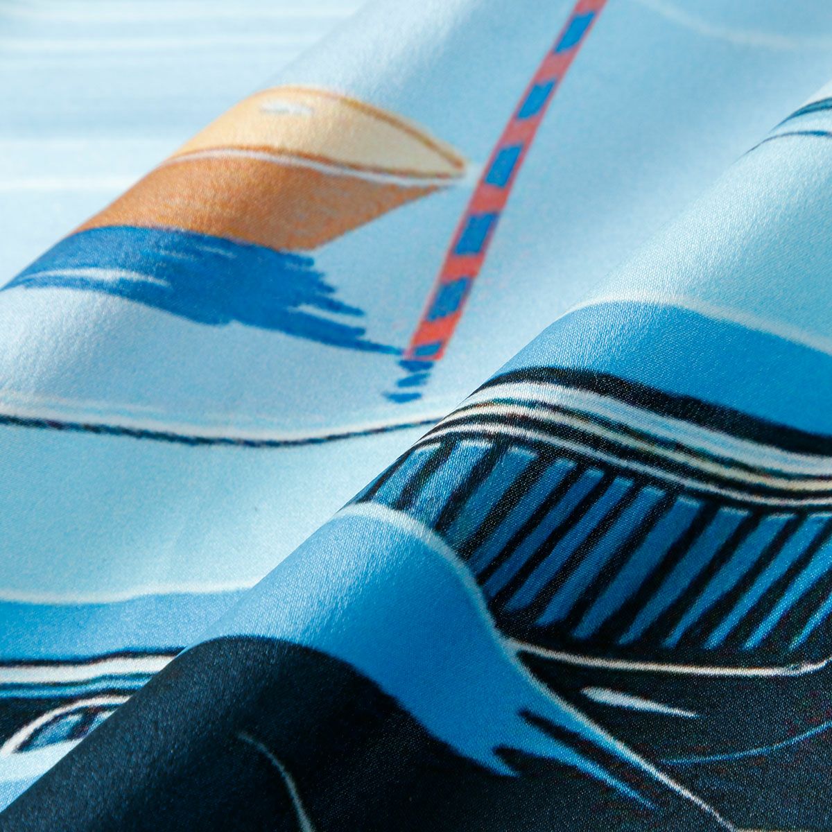 Mille Miglia｜ミッレミリア LAKE シルクスカーフ｜マフラー・スカーフ｜オーシャンブルー