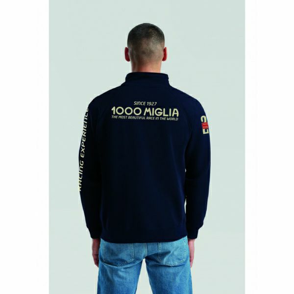 Mille Miglia｜ミッレミリア DRIFT フルジップ スウェット｜アウター｜ネイビー｜モデル着用