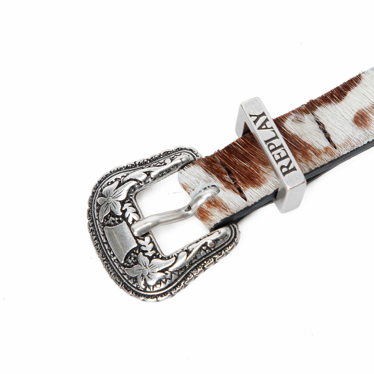 Replay｜エングレイブ バックル ベルト｜オフホワイト×ディープトープ