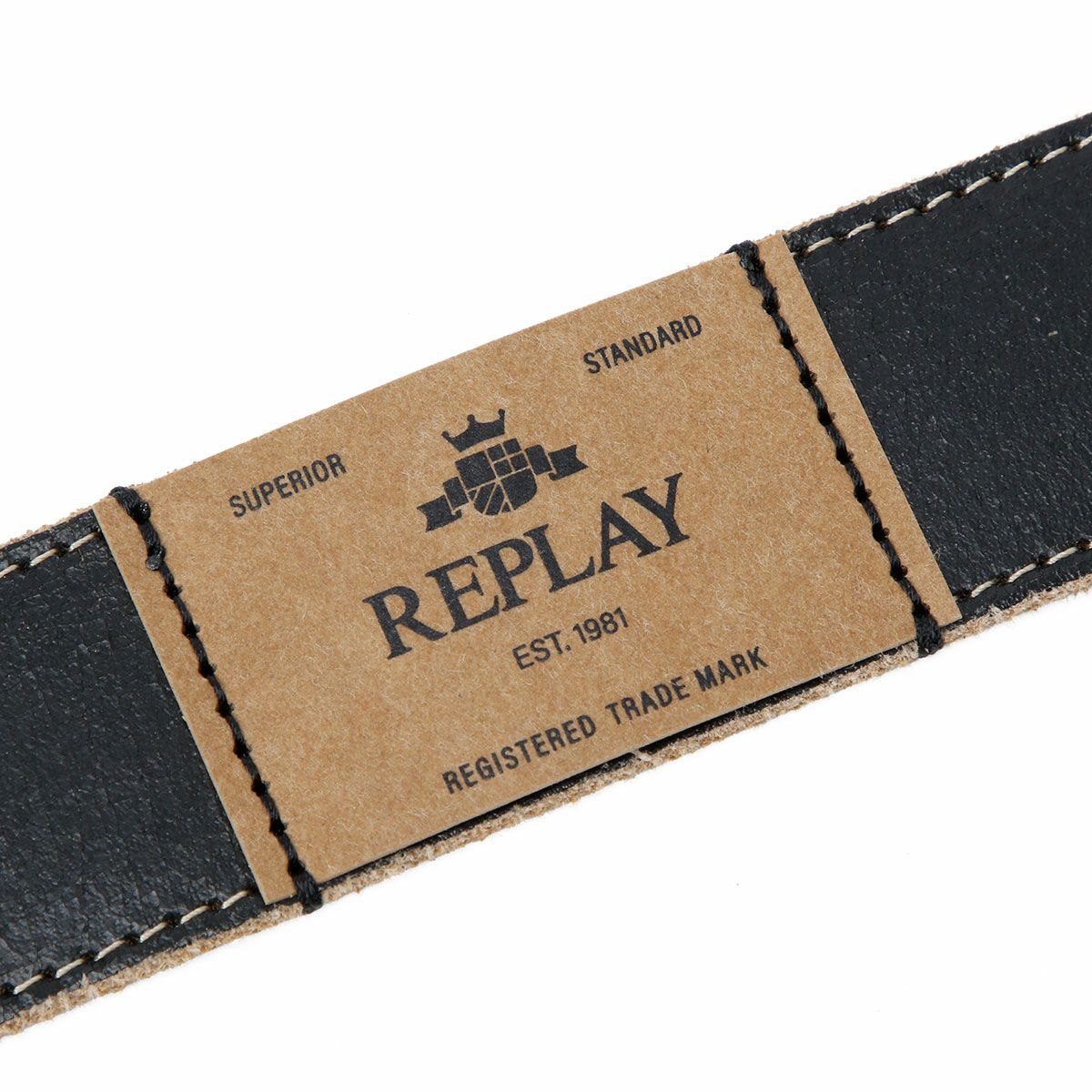 Replay｜クラックエフェクト レザーベルト｜ブラック