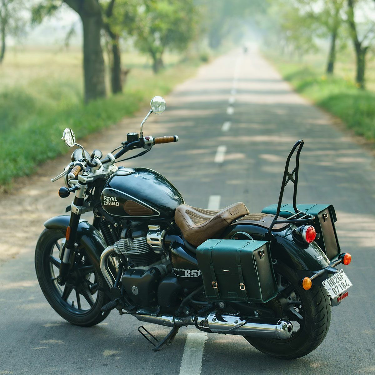 Trip Machine｜レガシー サドルバッグ（左右ペア）｜サイドバッグ｜フォレストグリーン｜使用イメージ