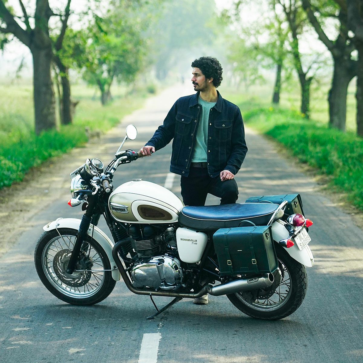 Trip Machine｜レガシー サドルバッグ（左右ペア）｜サイドバッグ｜フォレストグリーン｜使用イメージ