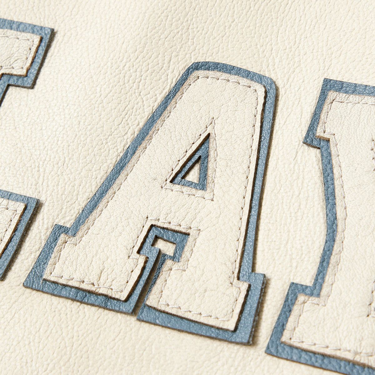 Replay｜レギュラーフィット レザージャケット｜バターホワイト×レッド×ブルー