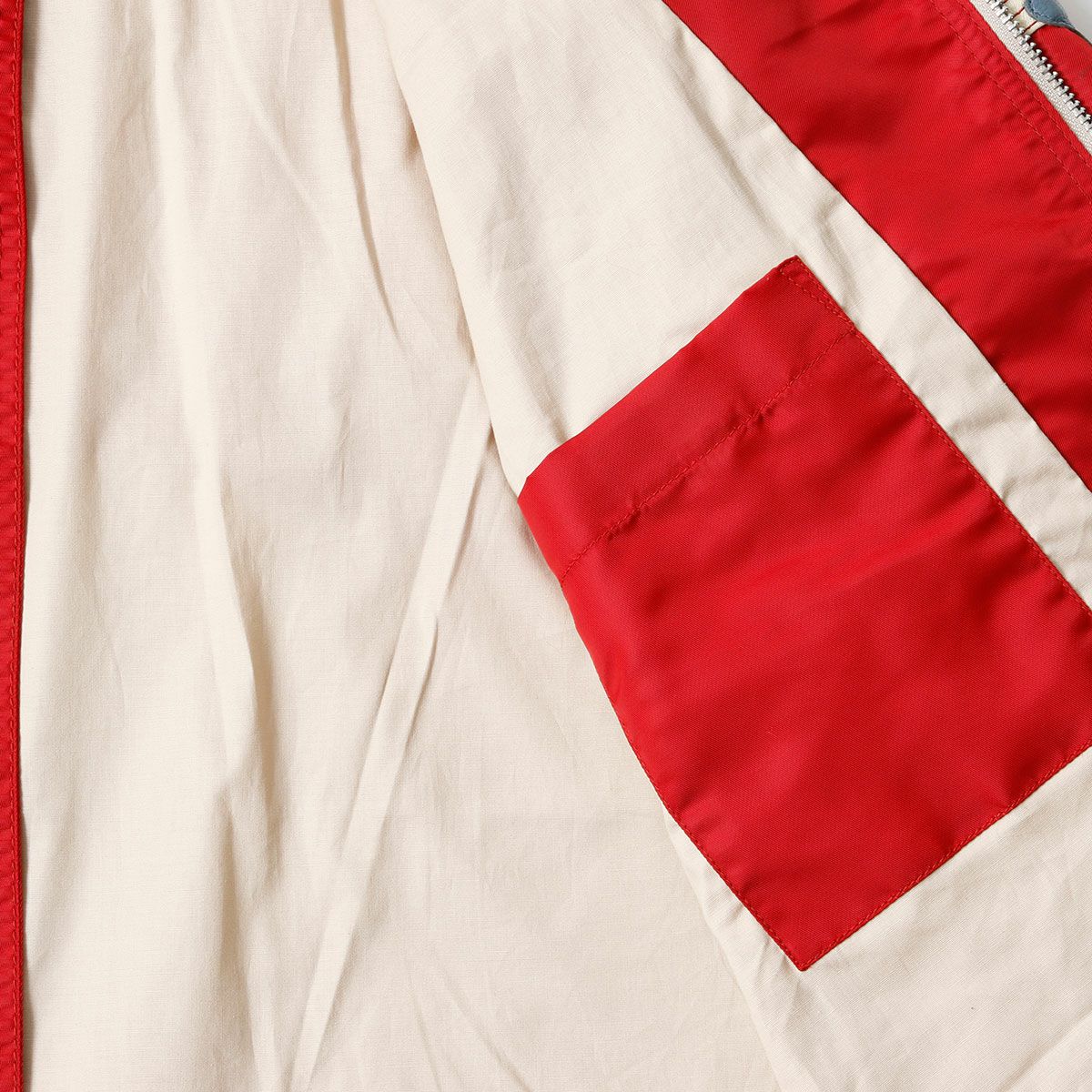 Replay｜レギュラーフィット レザージャケット｜バターホワイト×レッド×ブルー