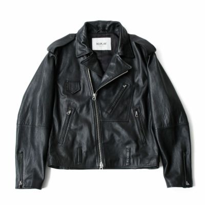 Replay｜ラペルカラー バイカージャケット｜レザー