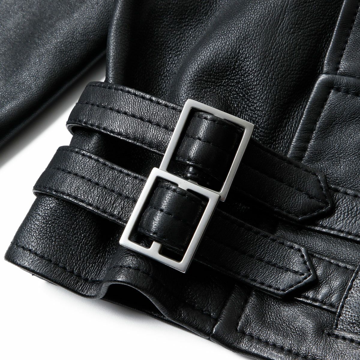 Replay｜ラペルカラー バイカージャケット｜レザー｜ブラック