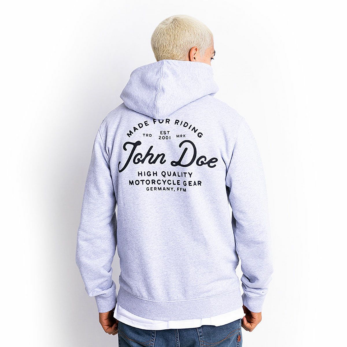 John Doe｜JD レタリングパーカー｜フーディ｜グレー｜モデル着用