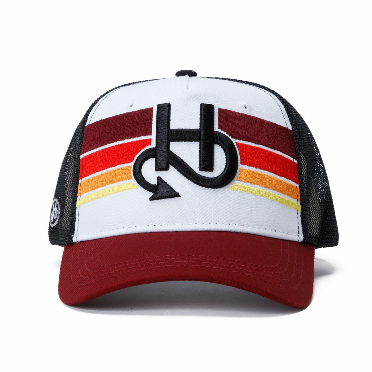 helstons｜ホライズン キャップ｜帽子｜ボルドー×ホワイト×ブラック