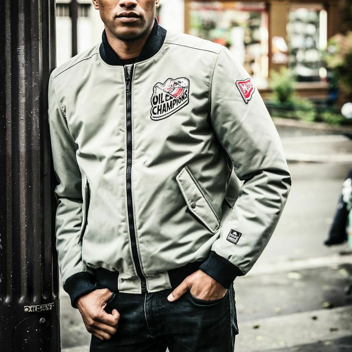 helstons｜ツイン ジャケット｜アウター｜グレー｜モデル着用