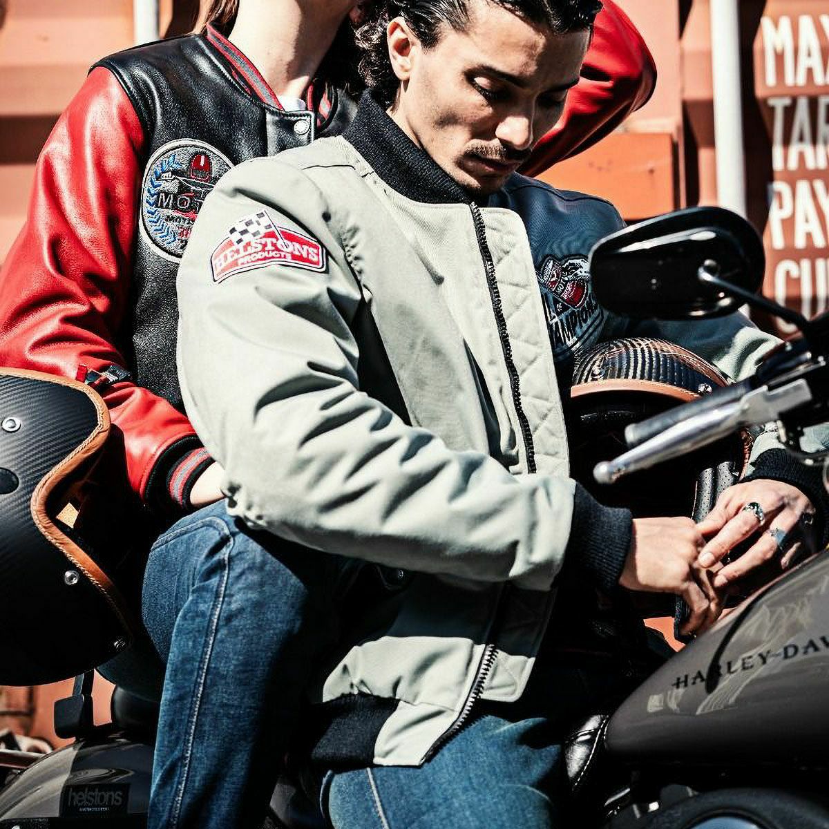 helstons｜ツイン ジャケット｜アウター｜グレー｜モデル着用