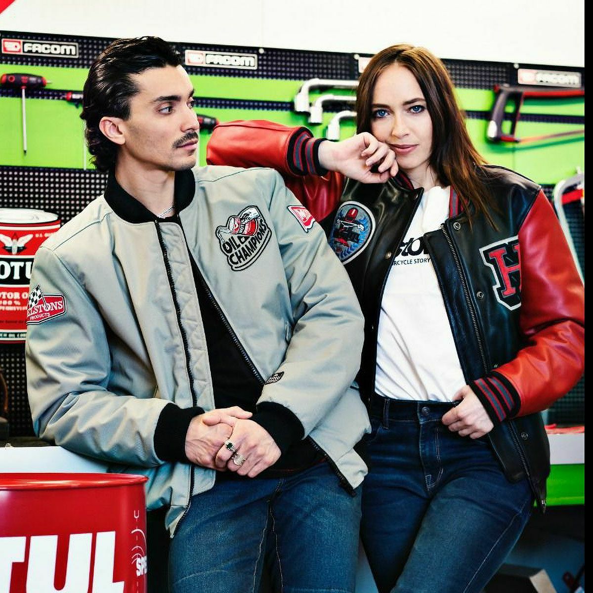 helstons｜ツイン ジャケット｜アウター｜グレー｜モデル着用