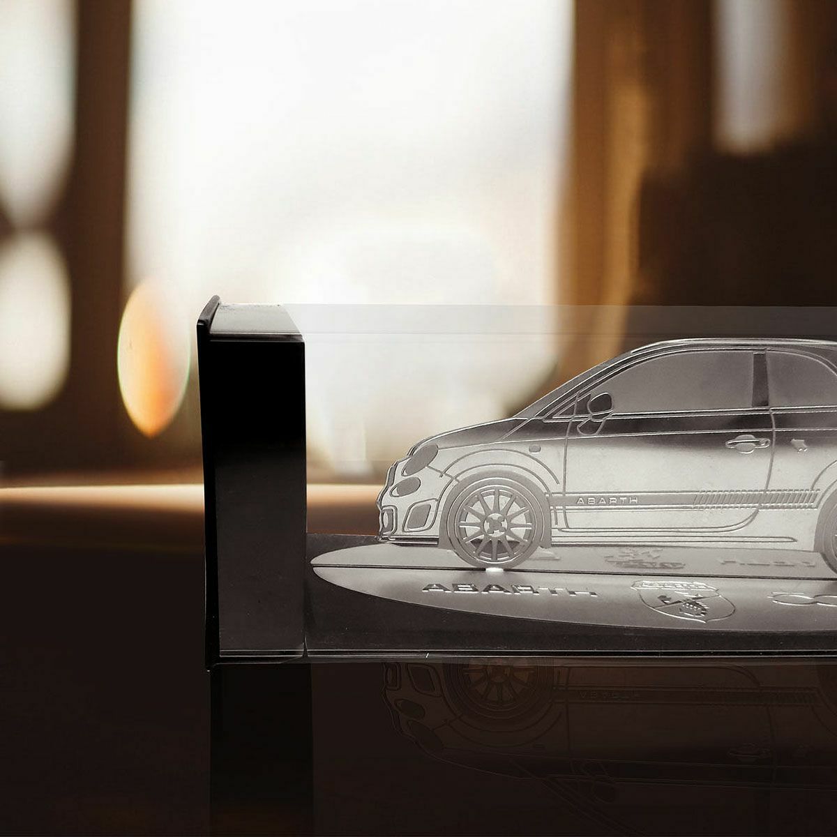 Abarth｜フィアット 500 アバルト ステンレススチール 彫刻シルエットスタンド｜その他雑貨