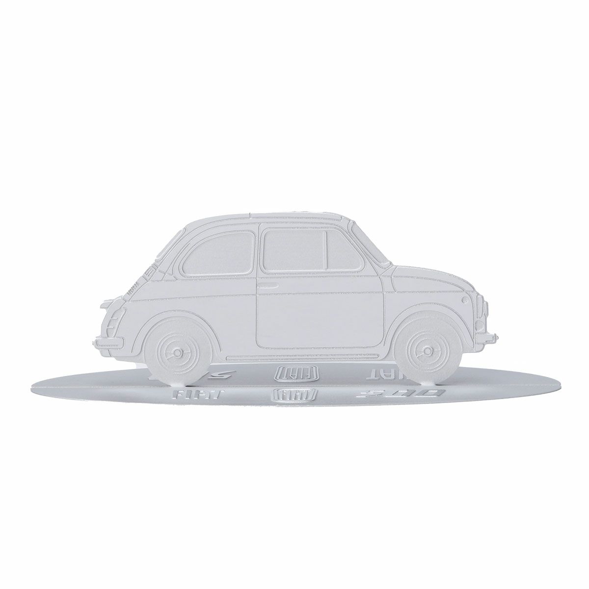 FIAT｜フィアット 500 ヴィンテージ ステンレススチール シルエット彫刻スタンド｜その他雑貨