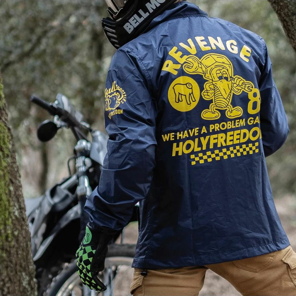 HolyFreedom｜ベンガリーノ ジャケット｜ファブリック｜ブルー｜モデル着用