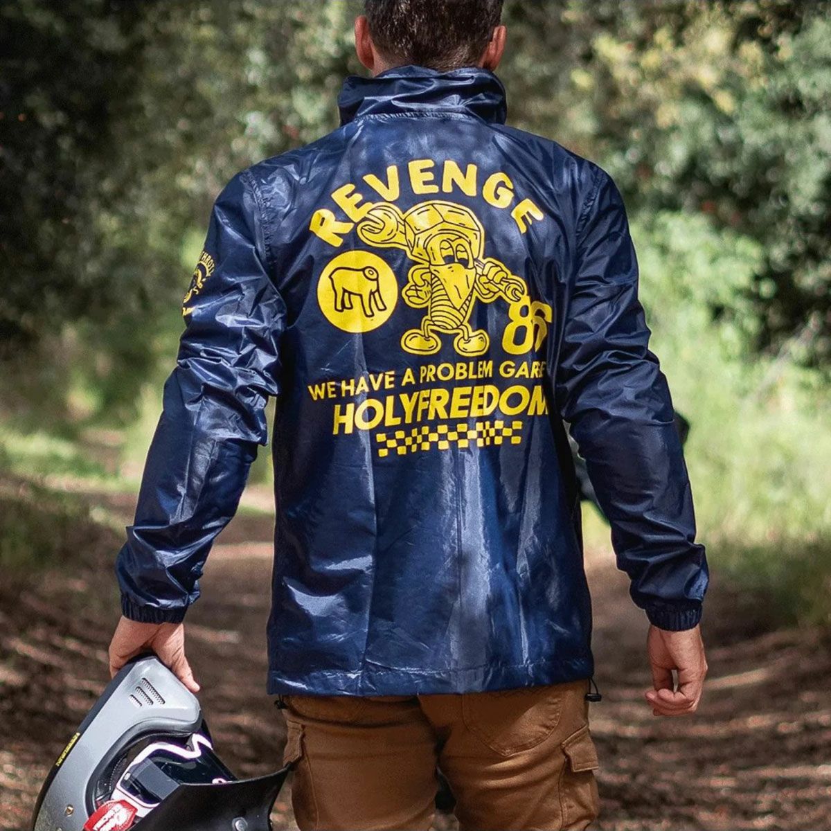 HolyFreedom｜ベンガリーノ ジャケット｜ファブリック｜ブルー｜モデル着用