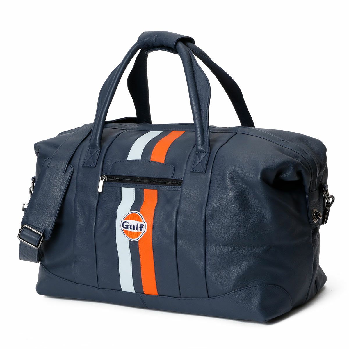 GULF｜ガルフ レザー トラベル バッグ ビッグ｜ボストンバッグ｜ネイビー