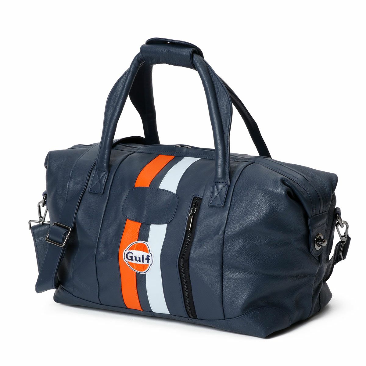 GULF｜ガルフ レザー トラベル バッグ ミディアム｜ボストンバッグ｜ネイビー