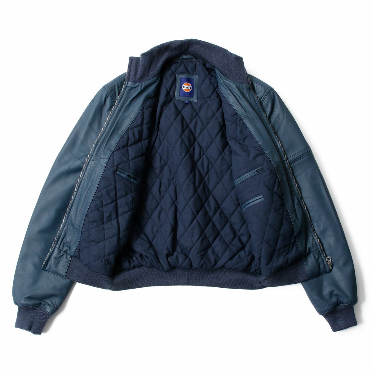 GULF｜ガルフ ストライプ ブルゾン｜アウター｜ネイビー