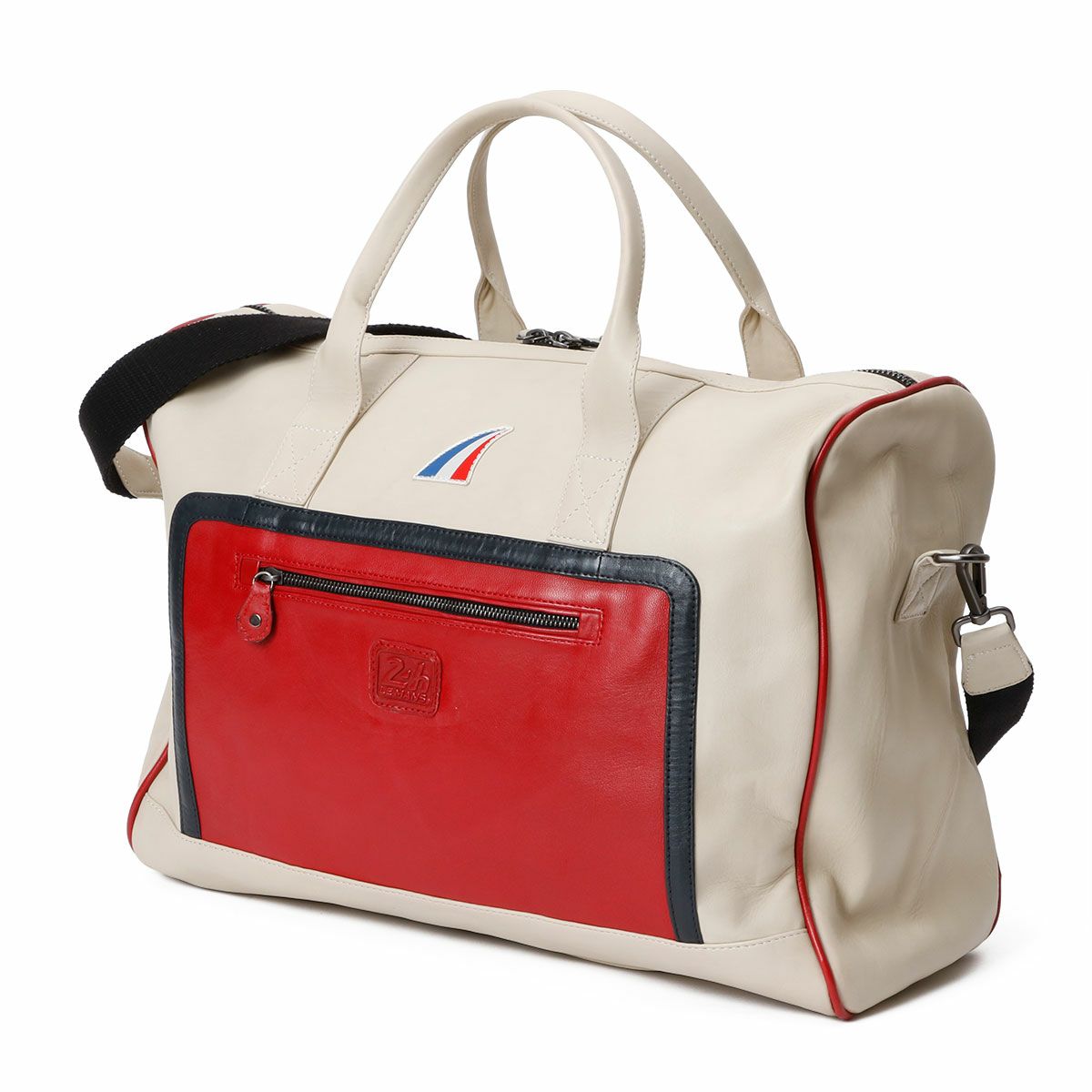 CLASSIC LEGEND MOTORS｜ル・マン 24時間レース AUSTIN レザーバッグ 48H｜ボストンバッグ｜エクリュ×レーシングレッド