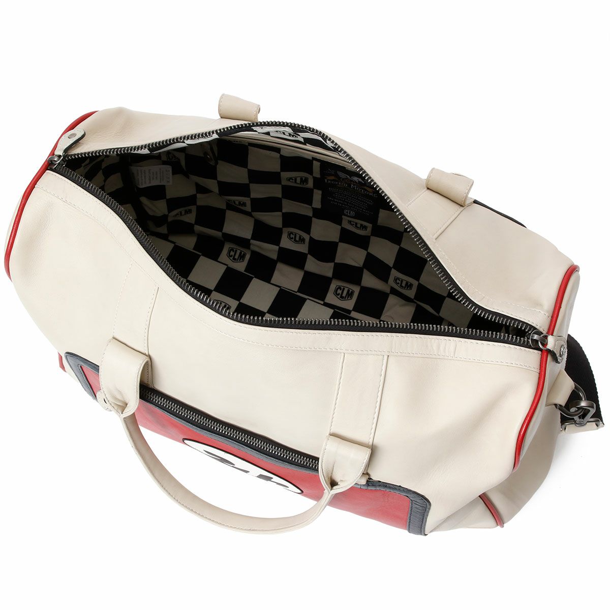 CLASSIC LEGEND MOTORS｜ル・マン 24時間レース AUSTIN レザーバッグ 48H｜ボストンバッグ｜エクリュ×レーシングレッド