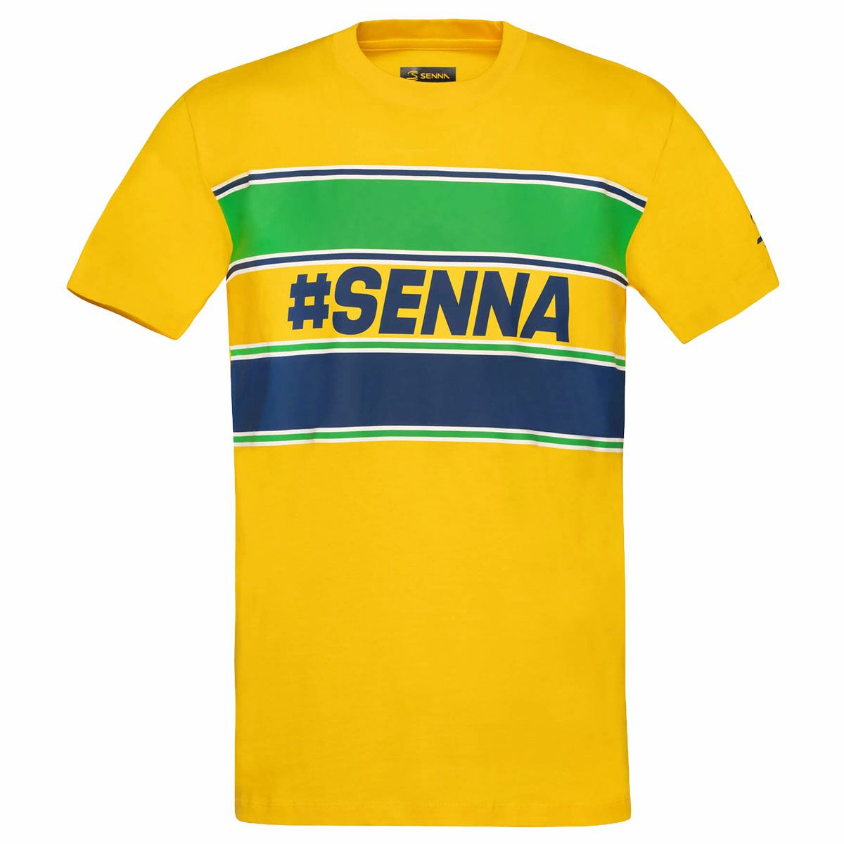 AyrtonSenna｜アイルトン・セナ ハッシュタグ Tシャツ｜イエロー