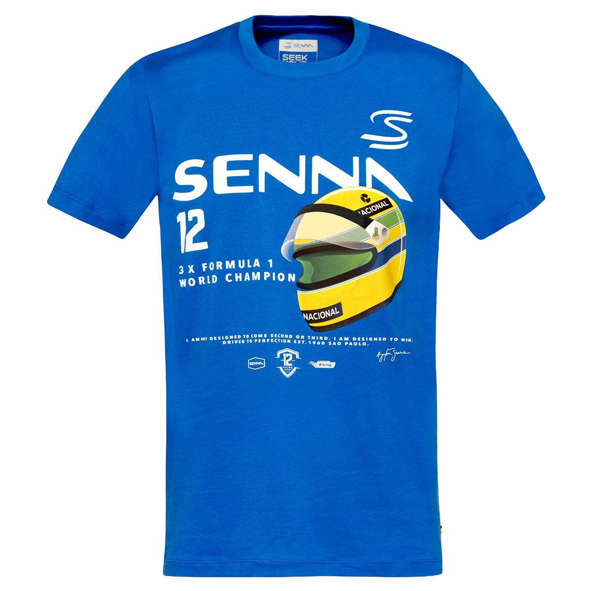 AyrtonSenna｜アイルトン・セナ 12 グラフィック Tシャツ｜ブルー