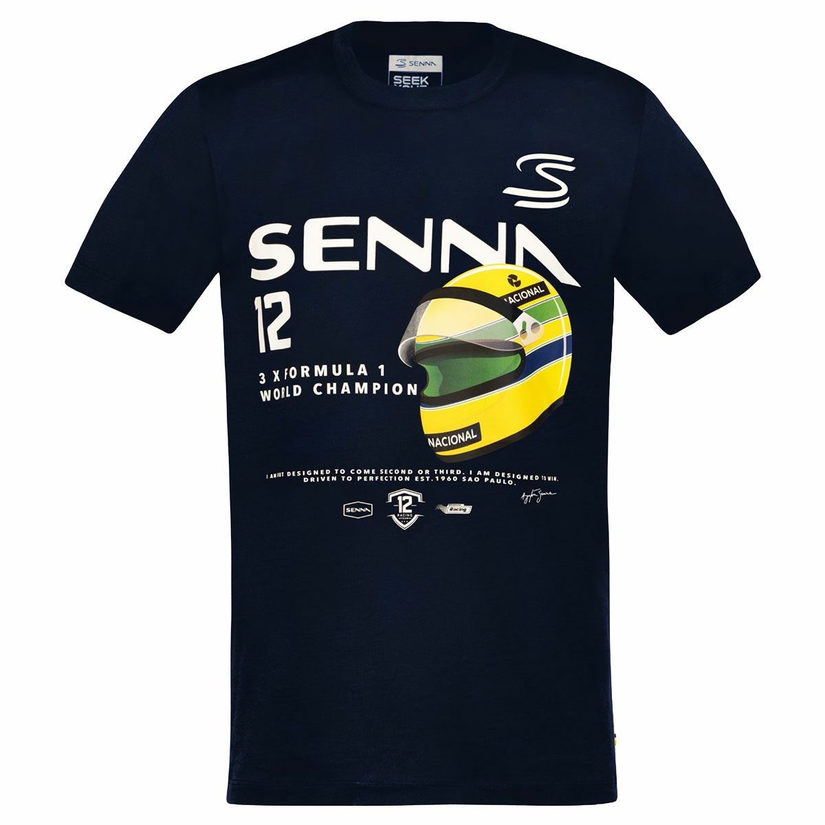 AyrtonSenna｜アイルトン・セナ 12 グラフィック Tシャツ｜ネイビー