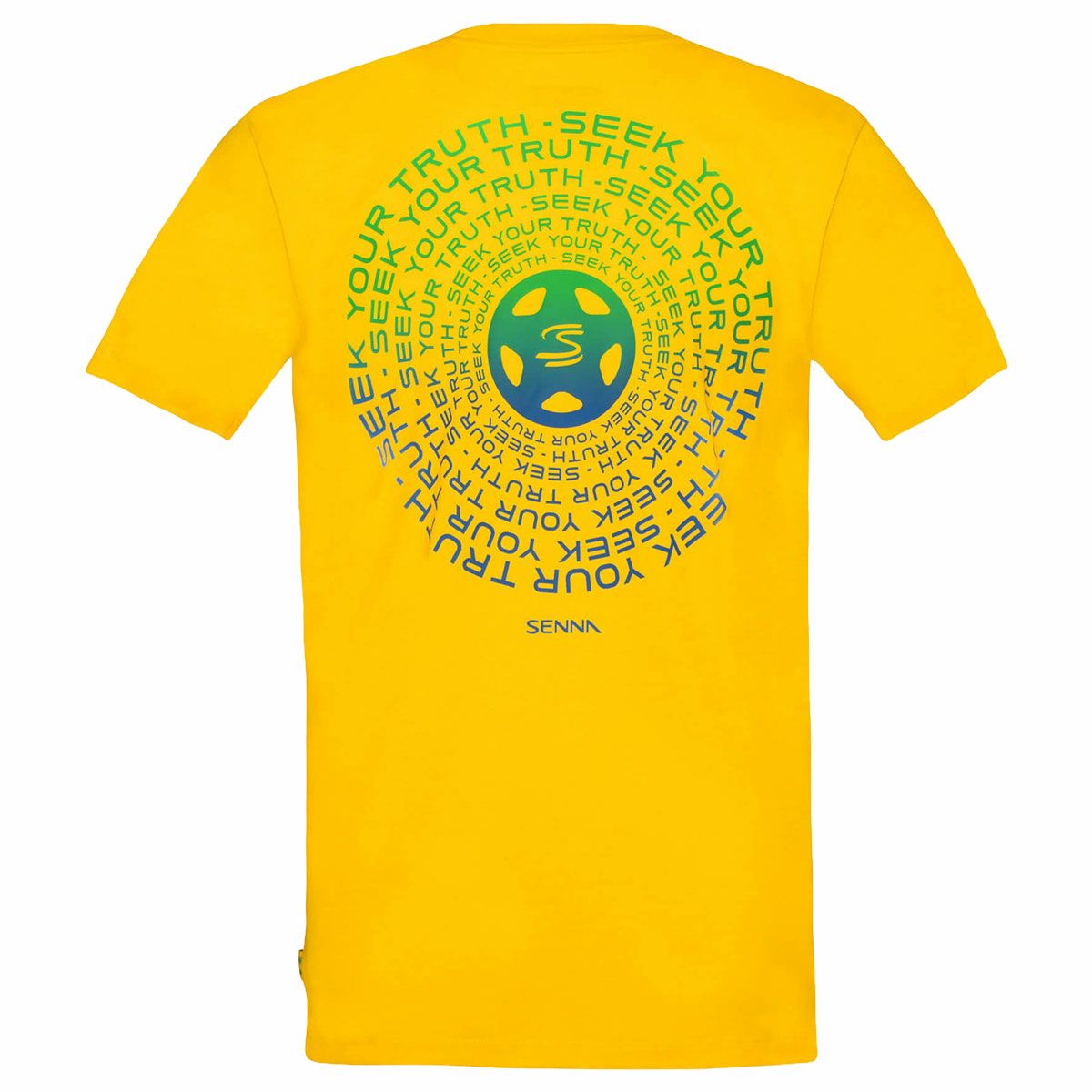 AyrtonSenna｜アイルトン・セナ シーク ユア トゥルース サークル Tシャツ｜イエロー