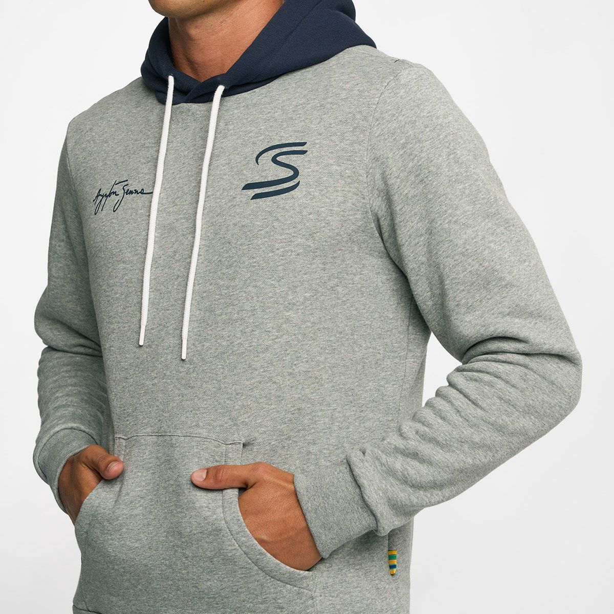 AyrtonSenna｜アイルトン・セナ シーク ユア トゥルース サークル フーディ｜グレー｜モデル着用