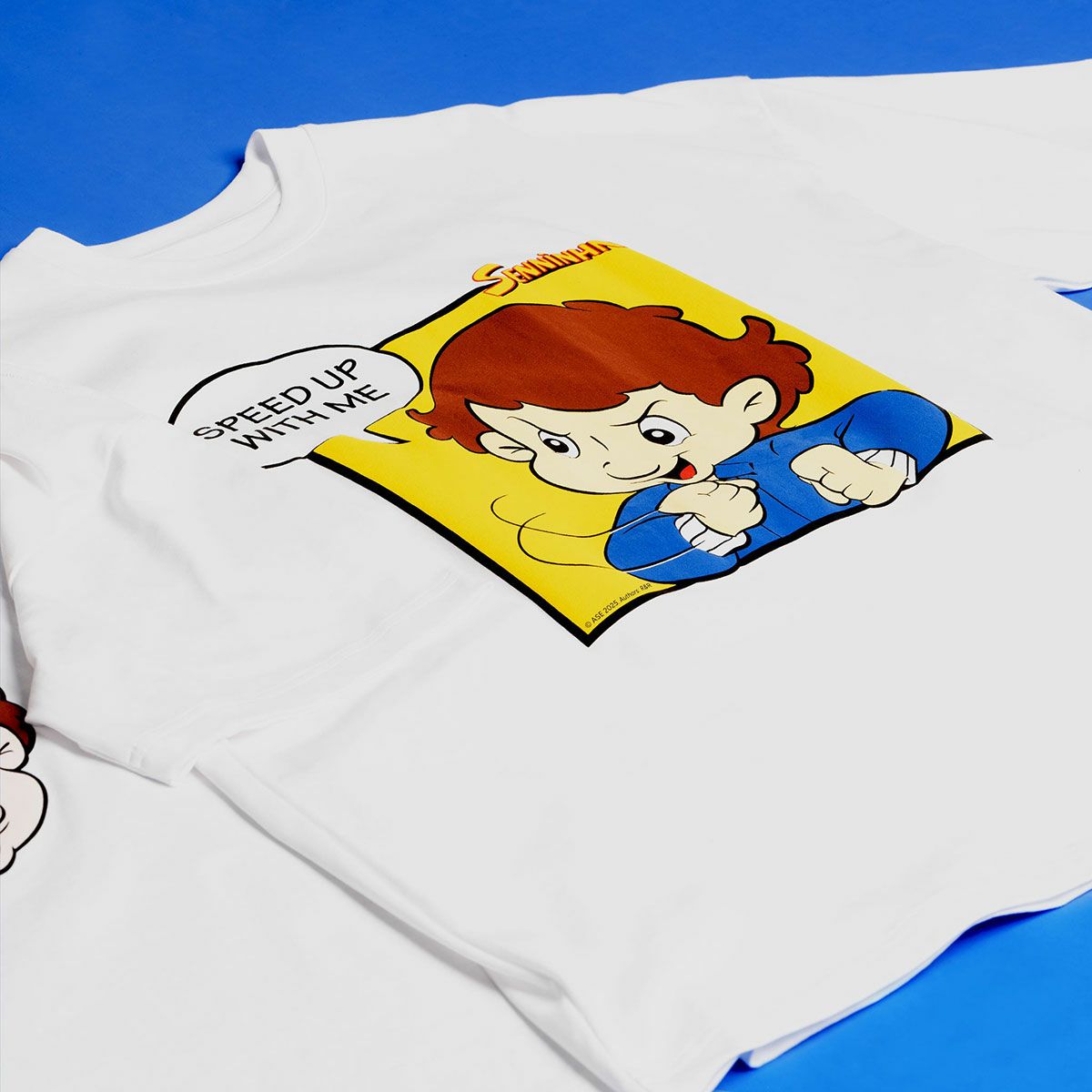 AyrtonSenna｜アイルトン・セナ エクストリーム オーバーサイズ セニーニャ グラフィック Tシャツ｜ホワイト