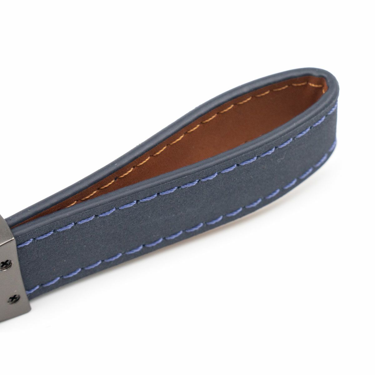 AyrtonSenna｜アイルトン・セナ レザー＆メタル キー ホルダー｜ネイビー