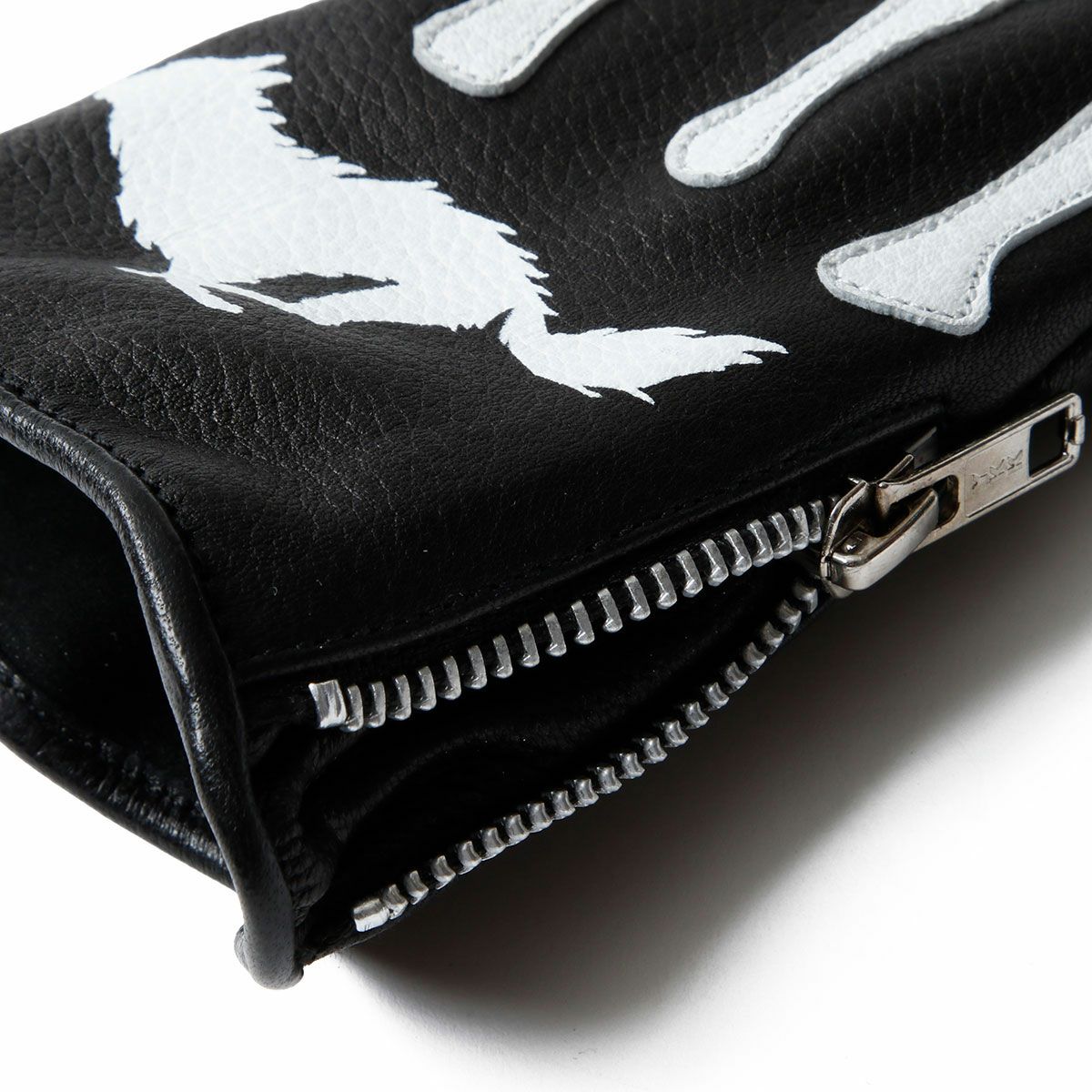 El Solitario｜ボーン ディアスキン グローブ｜3シーズン｜ブラック×ホワイト