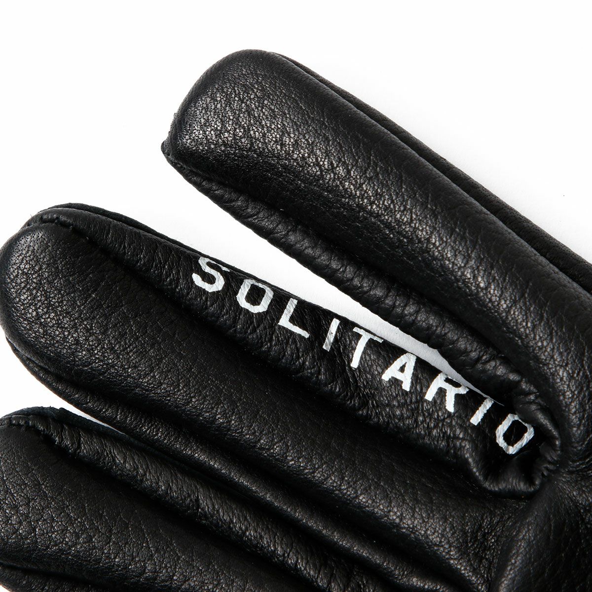 El Solitario｜ボーン ディアスキン グローブ｜3シーズン｜ブラック×ホワイト