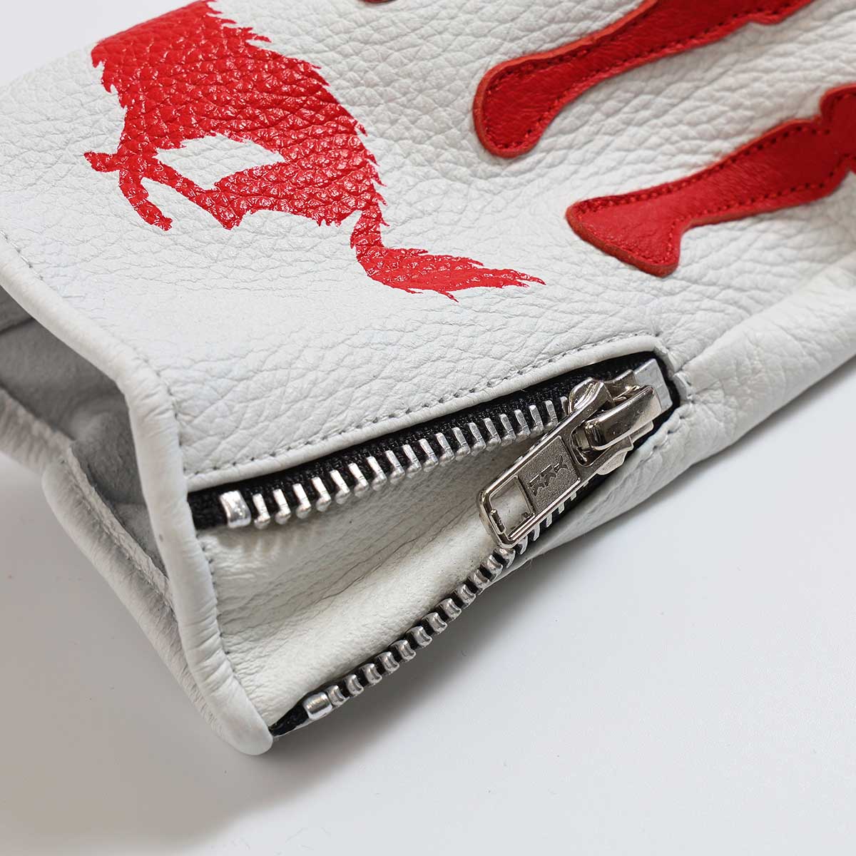 El Solitario｜ボーン ディアスキン グローブ｜3シーズン｜ホワイト×レッド