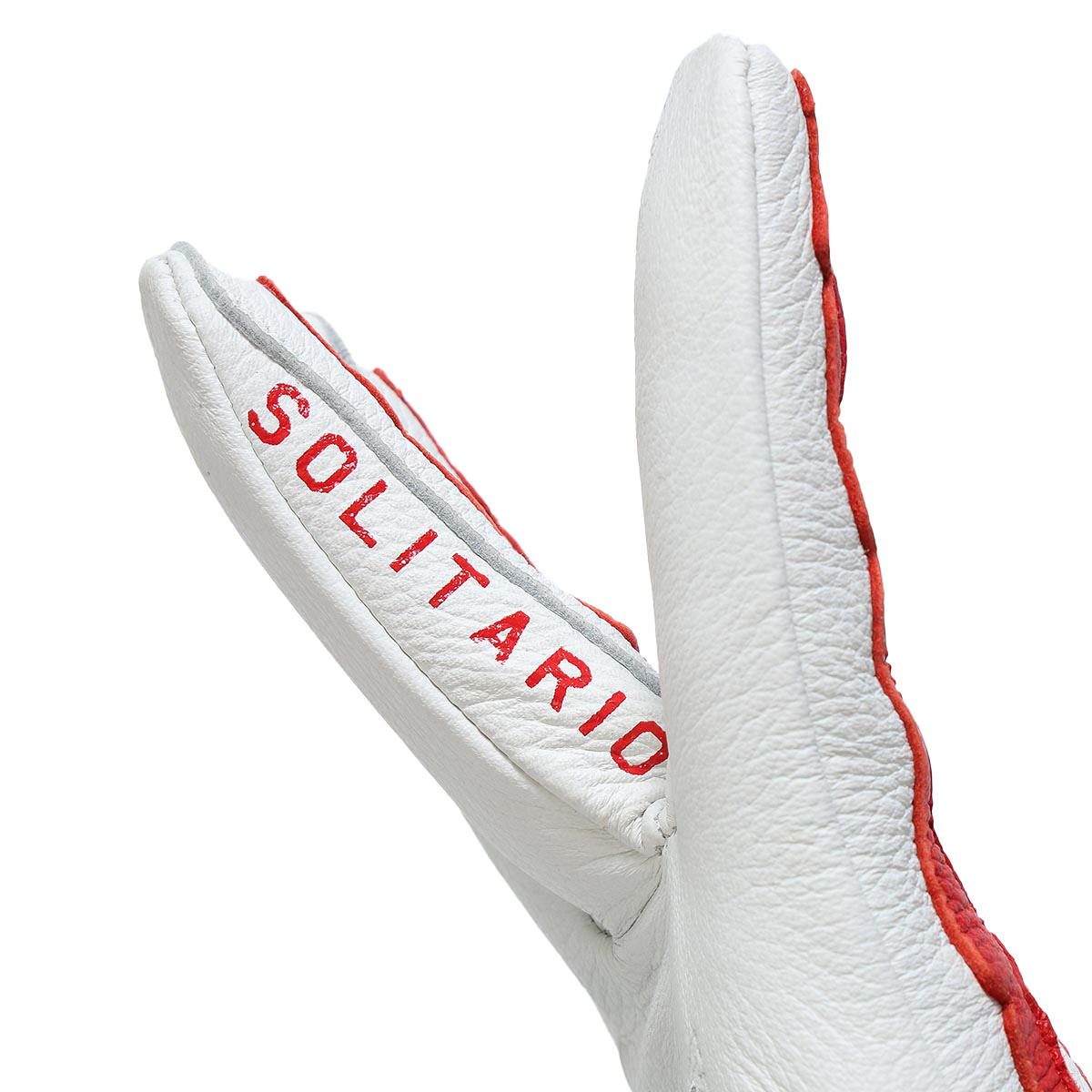 El Solitario｜ボーン ディアスキン グローブ｜3シーズン｜ホワイト×レッド