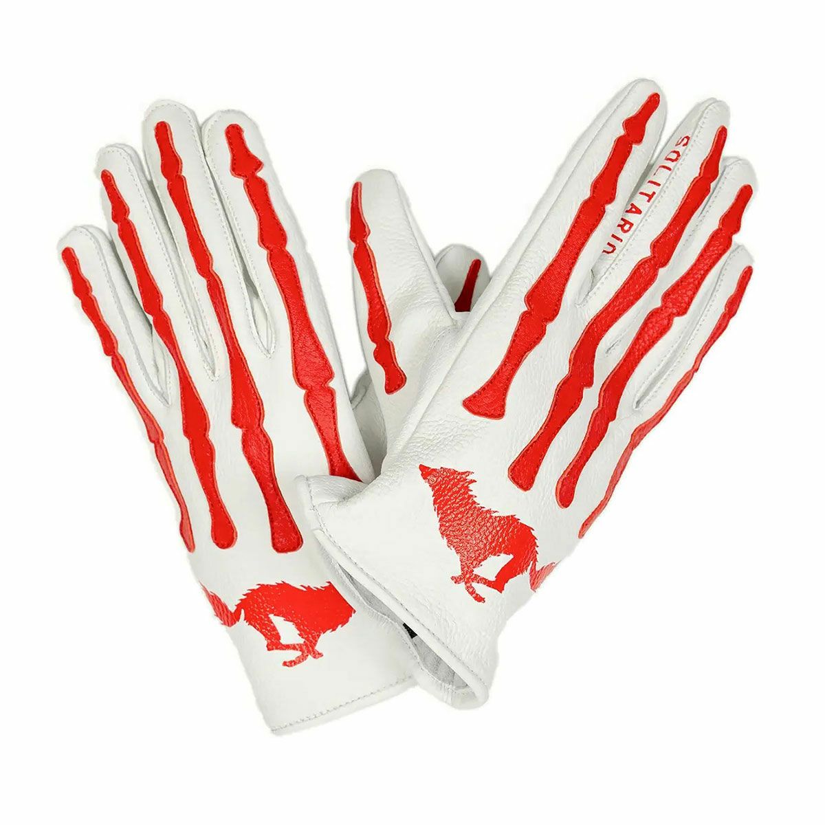 El Solitario｜ボーン ディアスキン グローブ｜3シーズン｜ホワイト×レッド