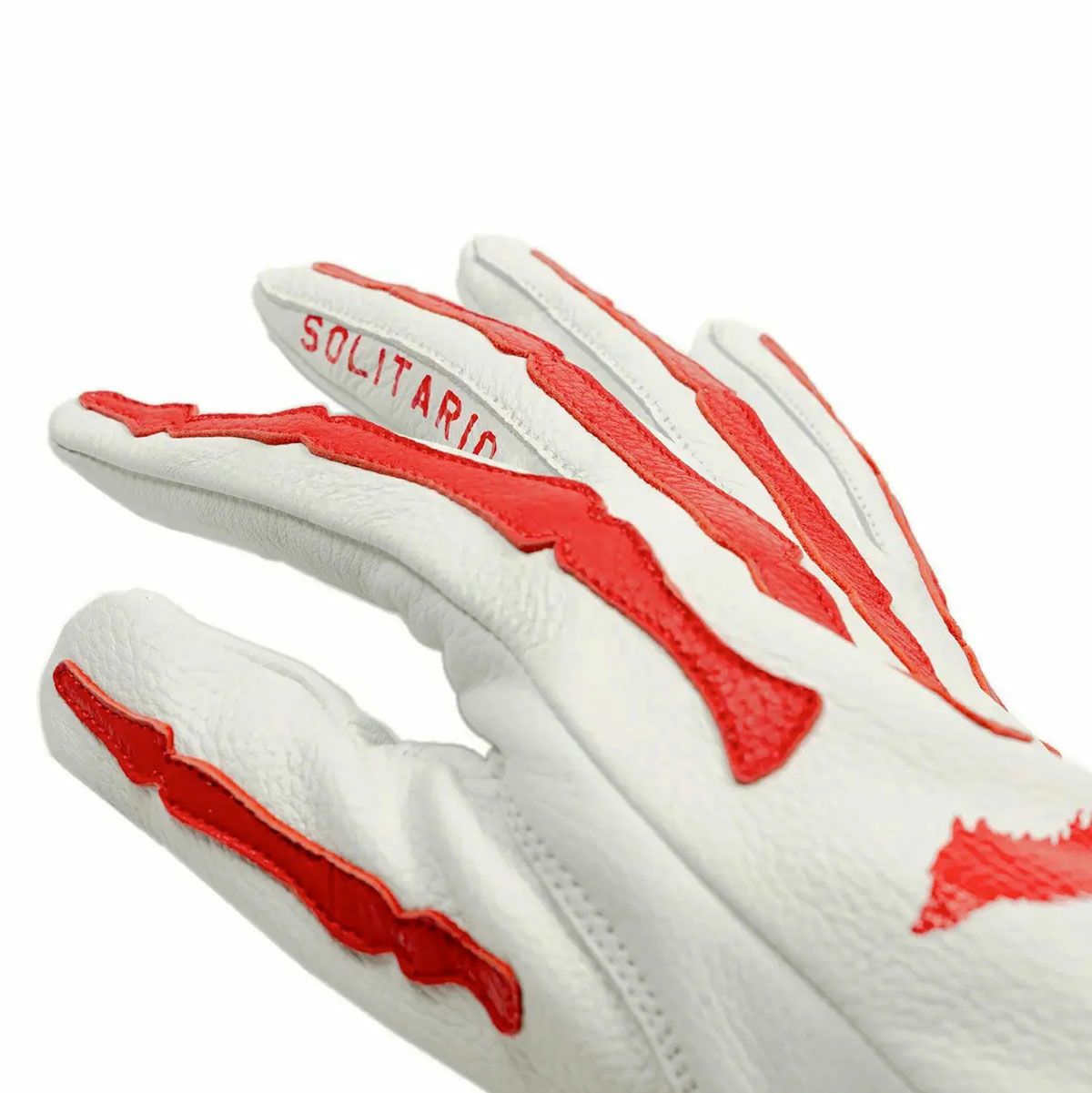 El Solitario｜ボーン ディアスキン グローブ｜3シーズン｜ホワイト×レッド
