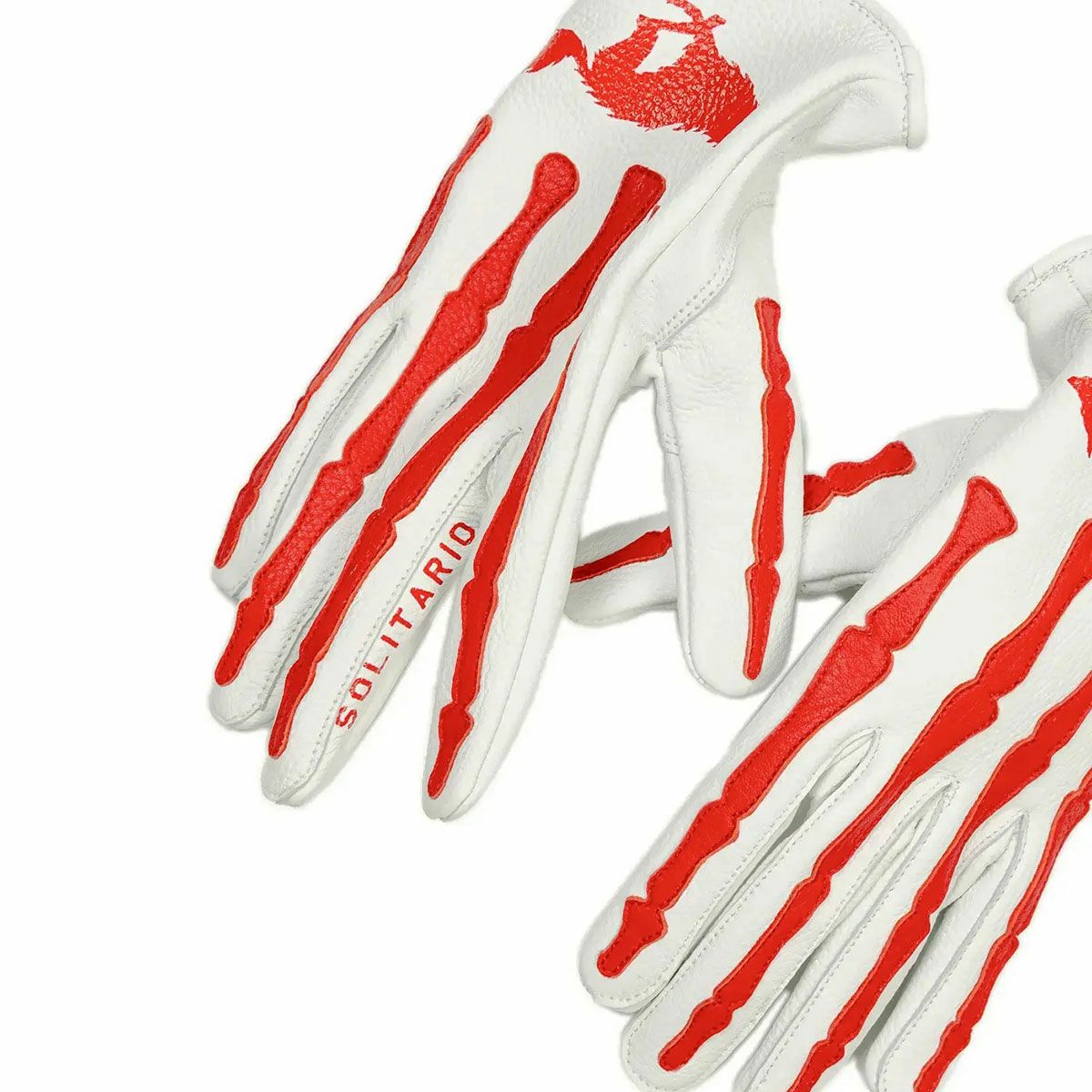 El Solitario｜ボーン ディアスキン グローブ｜3シーズン｜ホワイト×レッド