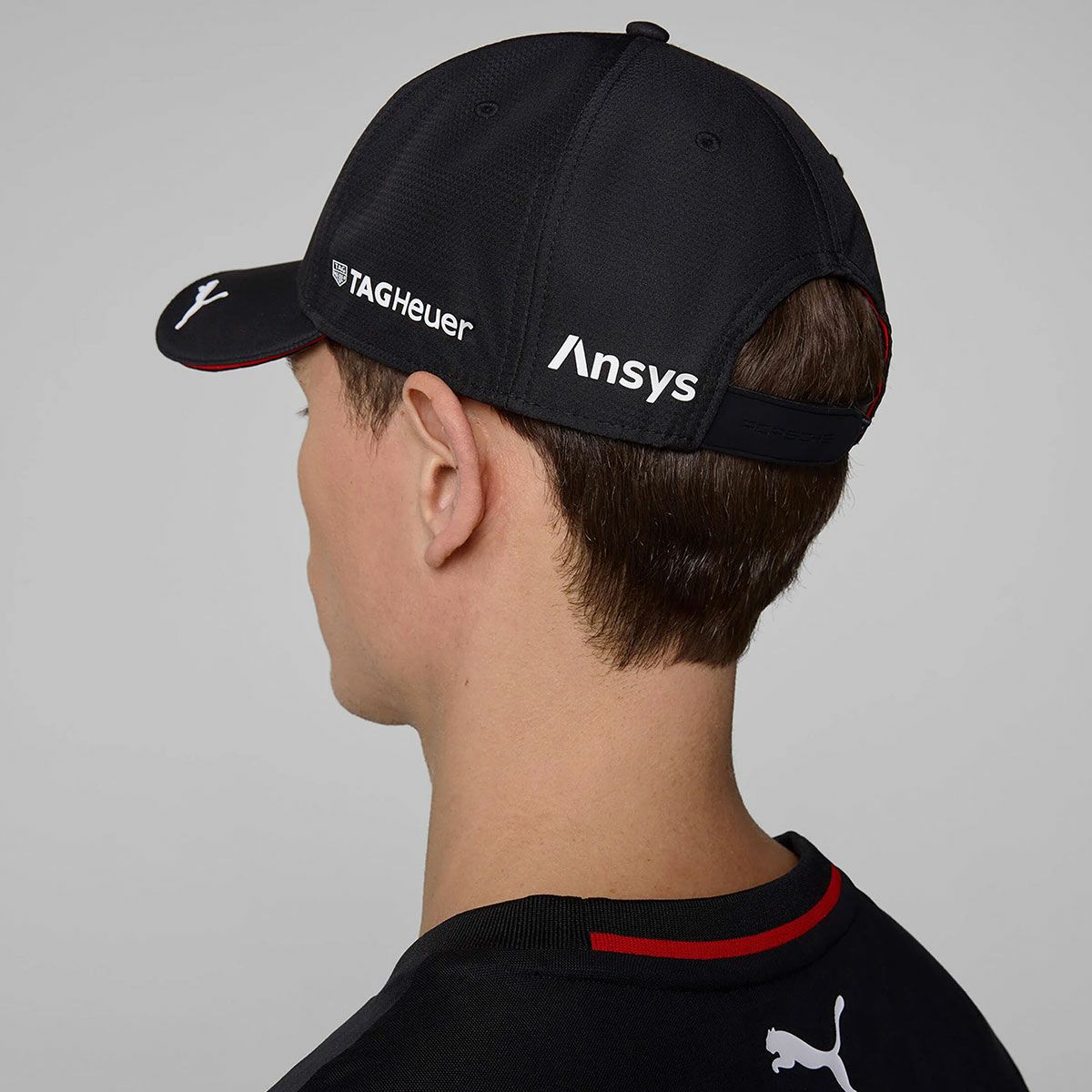 PORSCHE｜ポルシェ PMS FE RP チームキャップ｜帽子｜ブラック｜モデル着用