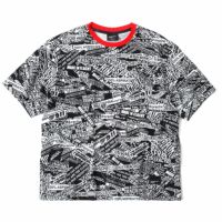 PORSCHE｜ポルシェ モータースポーツ FW オーバーサイズ Tシャツ｜ブラック×レッド