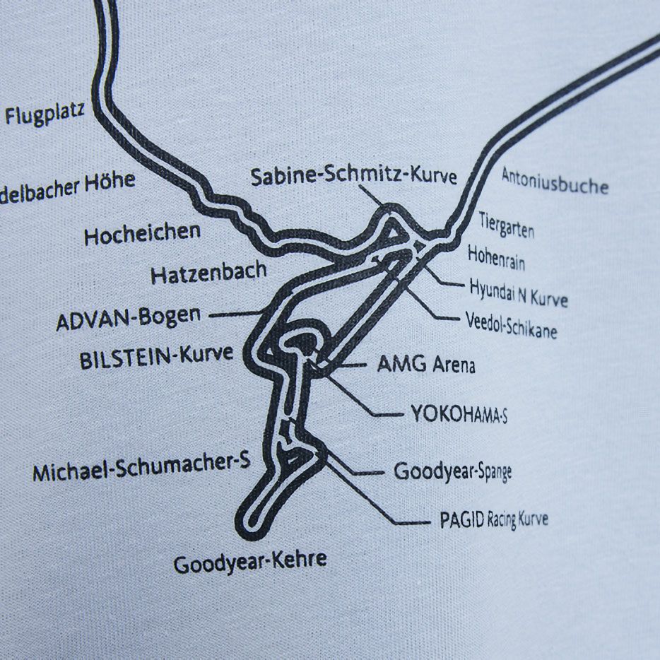 Nurburgring｜ニュルブルクリンク RACETRACK Tシャツ｜グレー