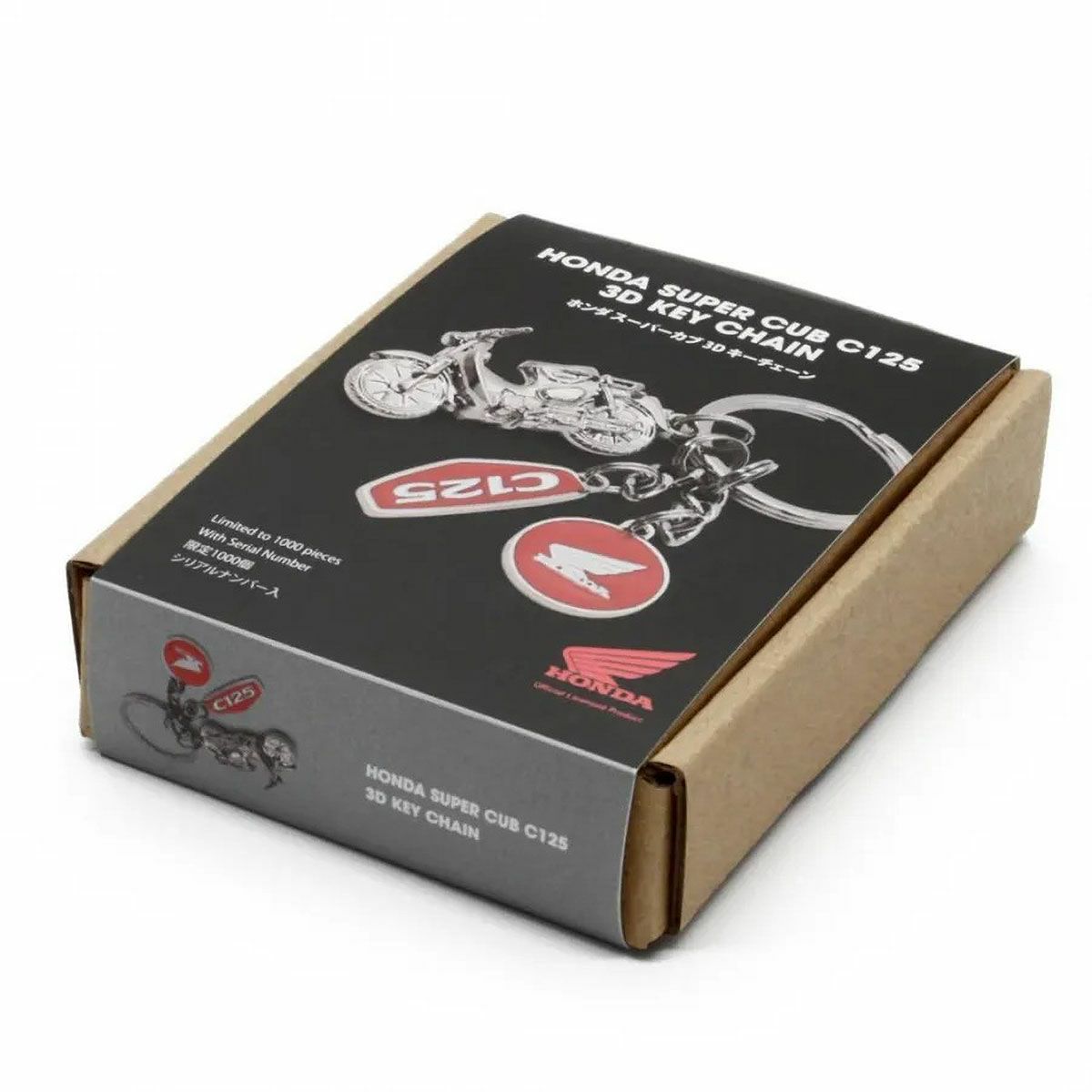 ONWORKS｜ホンダ スーパーカブ Honda super cub C125 3D キーリング キーチェーン キーホルダー 1000個限定生産 シリアルナンバー入り｜キーホルダー｜シルバー
