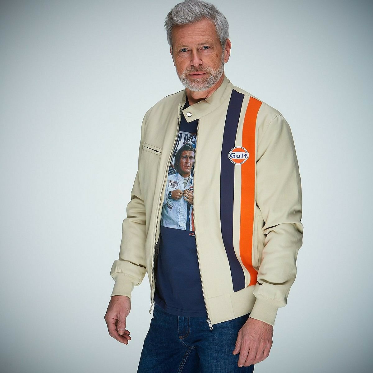 GULF｜ガルフ ディレニー ブルゾン｜アウター｜ライトベージュ｜モデル着用