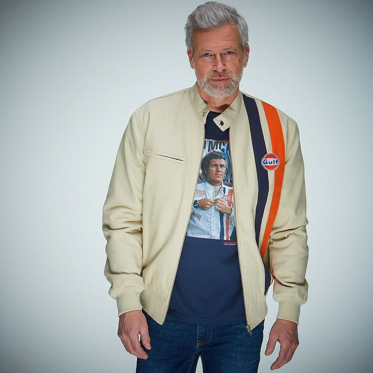 GULF｜ガルフ ディレニー ブルゾン｜アウター｜ライトベージュ｜モデル着用