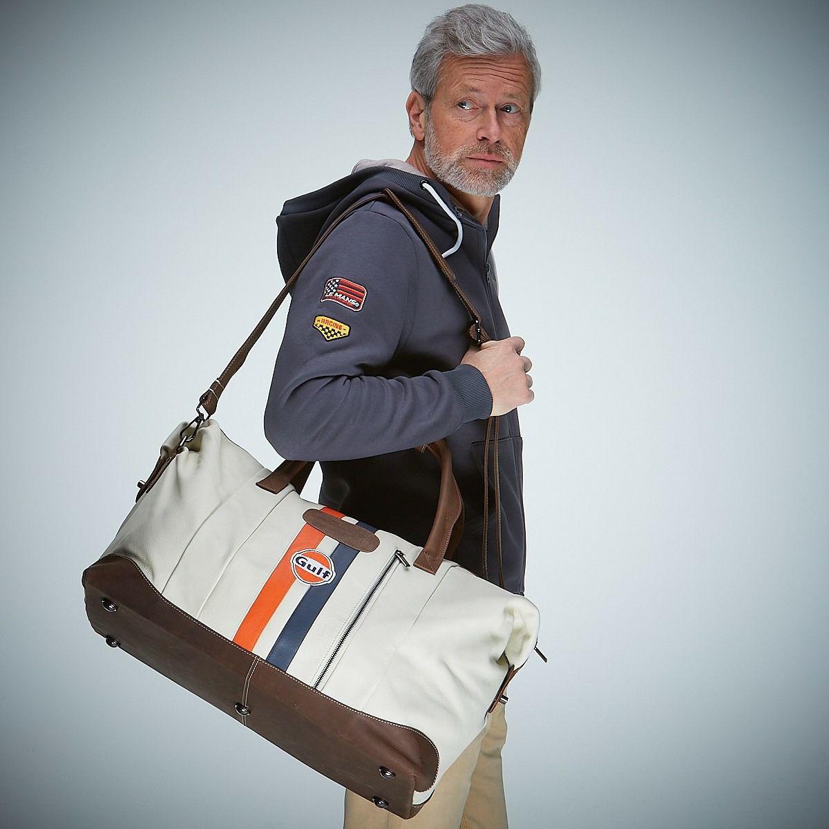 GULF｜ガルフ キャンバス トラベルバッグ ビッグ｜ボストンバッグ｜ライトベージュ｜使用イメージ