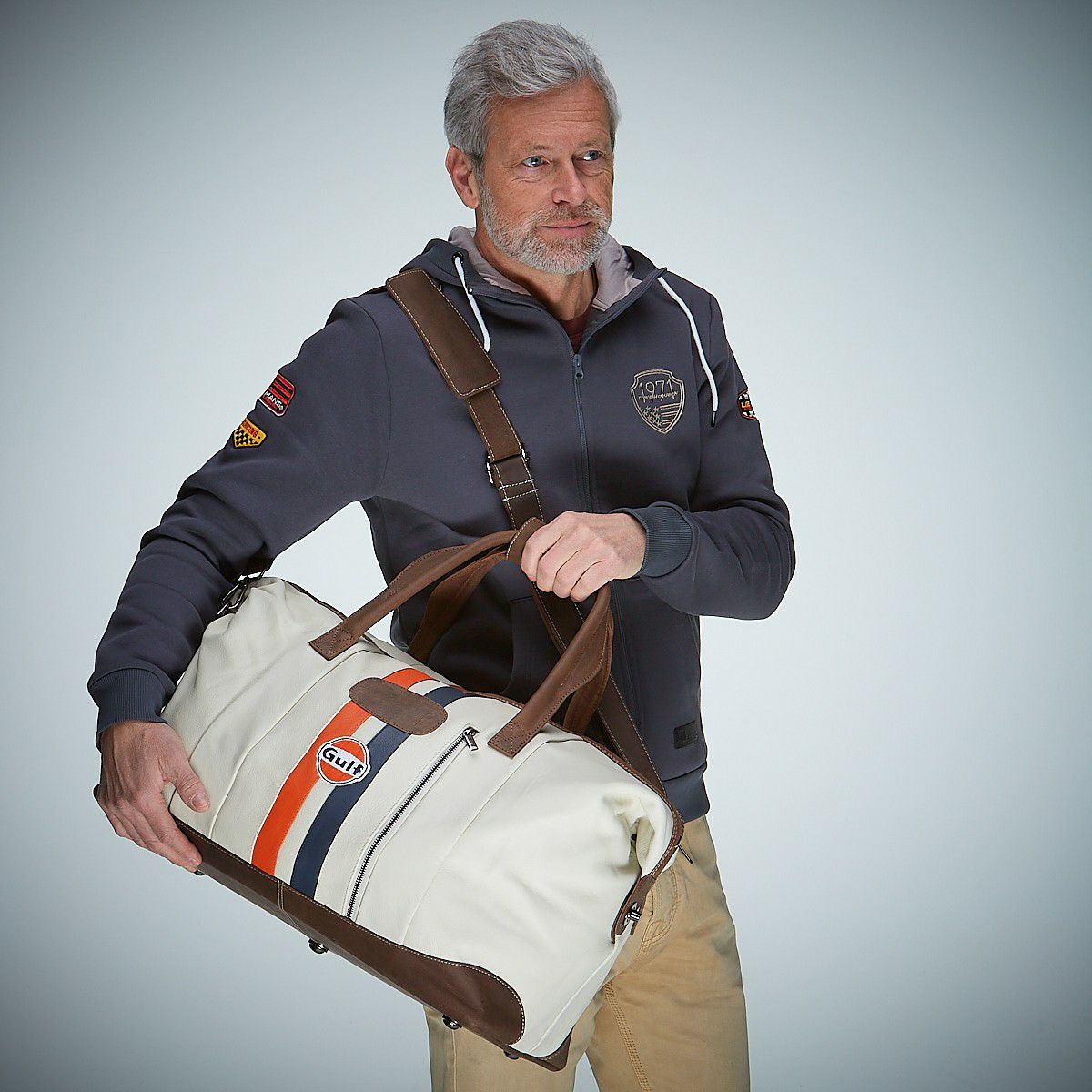 GULF｜ガルフ キャンバス トラベルバッグ ビッグ｜ボストンバッグ｜ライトベージュ｜使用イメージ