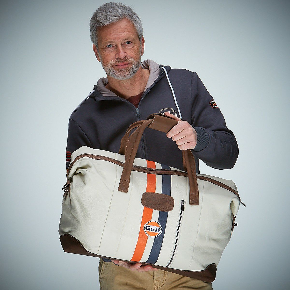 GULF｜ガルフ キャンバス トラベルバッグ ビッグ｜ボストンバッグ｜ライトベージュ｜使用イメージ