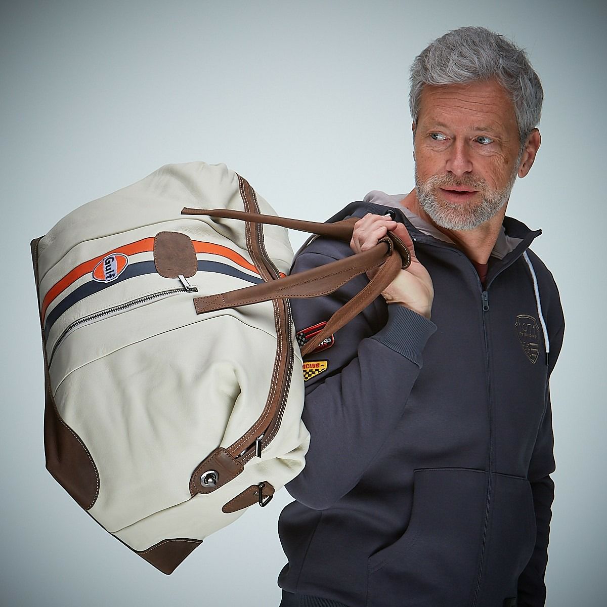 GULF｜ガルフ キャンバス トラベルバッグ ビッグ｜ボストンバッグ｜ライトベージュ｜使用イメージ