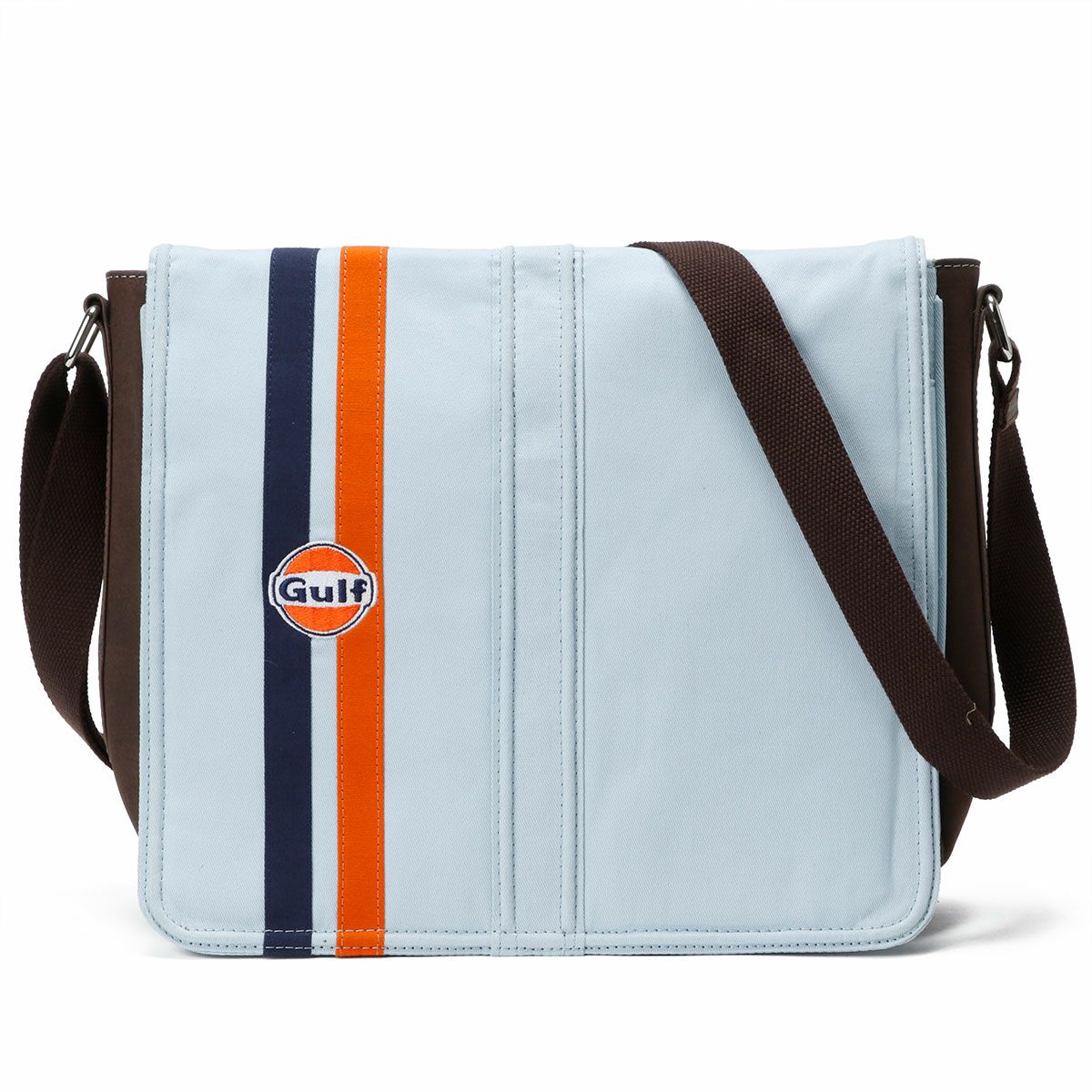 GULF｜ガルフ キャンバス シルバーストーンバッグ｜ショルダーバッグ｜ライトブルー