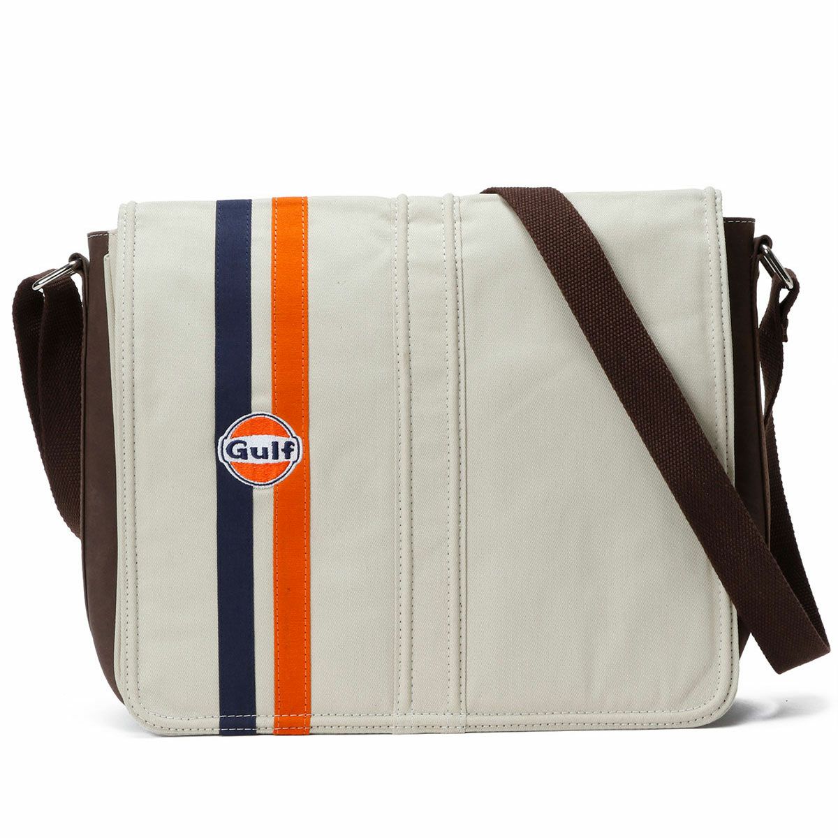 GULF｜ガルフ キャンバス シルバーストーンバッグ｜ショルダーバッグ｜ライトベージュ